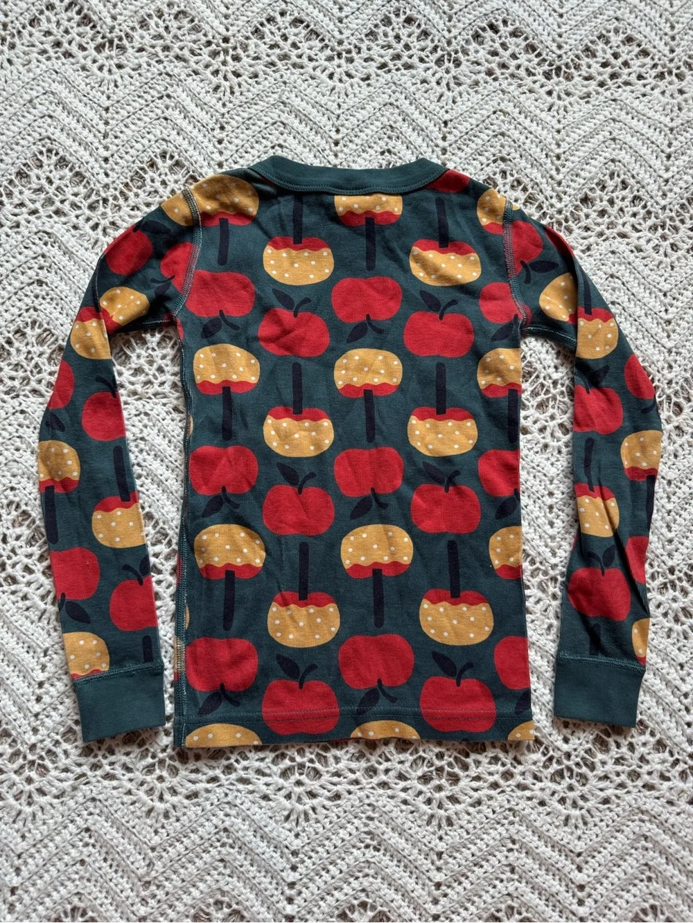 Hanna Andersson Apple Print Pajama Set 6-7 Fall Organic Cotton Pj’s Long Sleeve